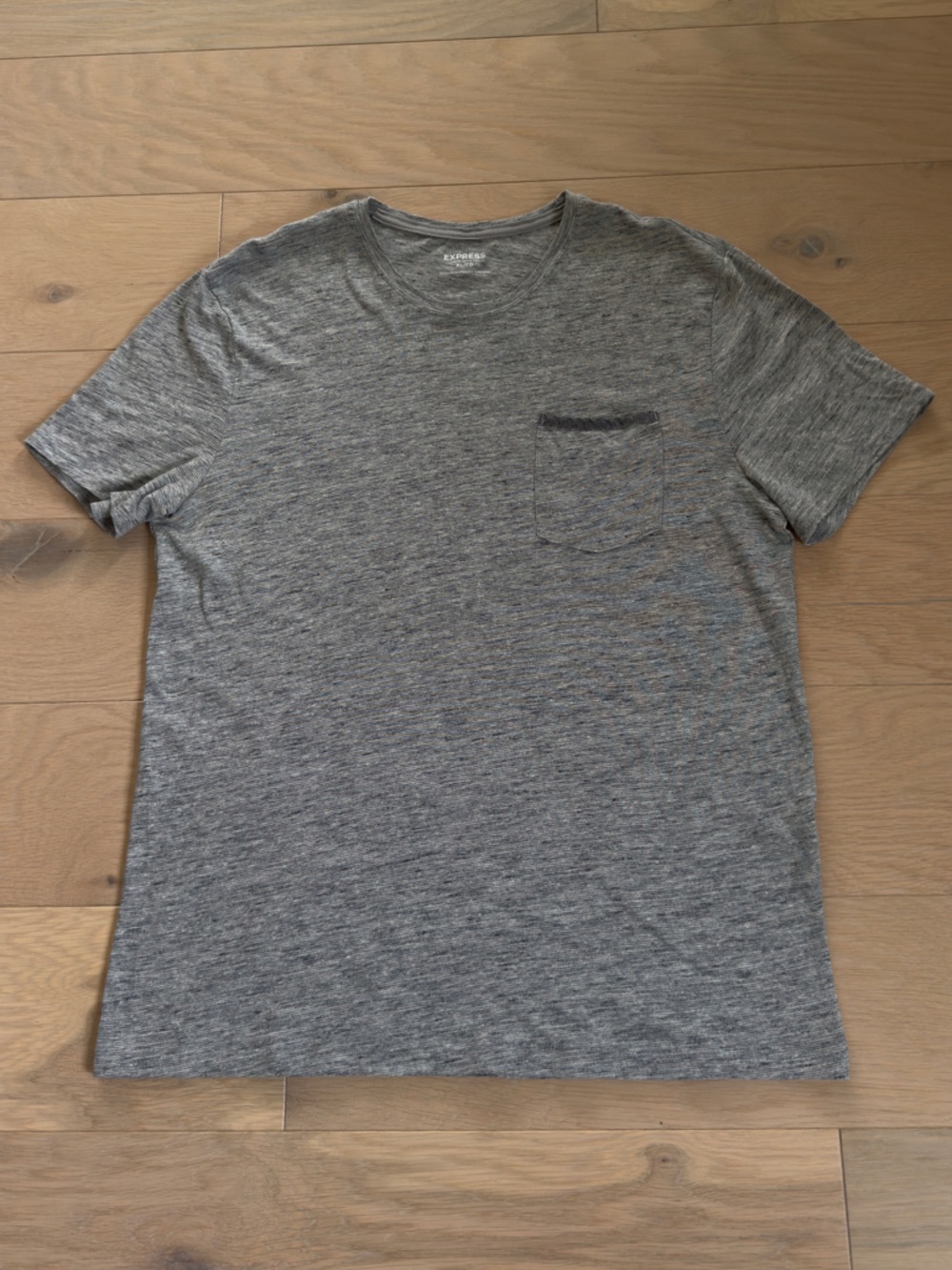 EXPRESS Mens gray short sleeve crew neck pocket tee t-shirt size XL